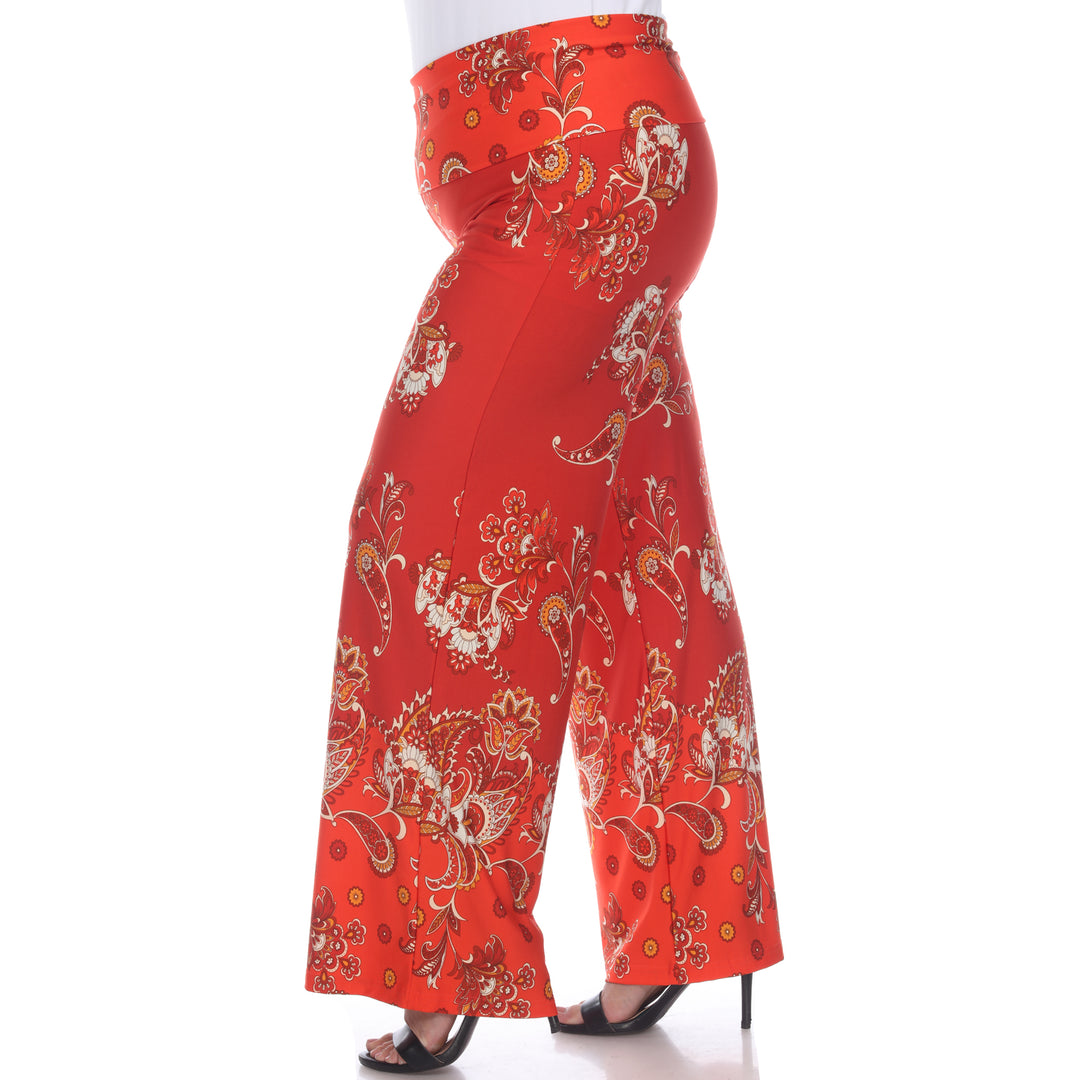 Women's Plus Size Floral Paisley Printed Palazzo Pants