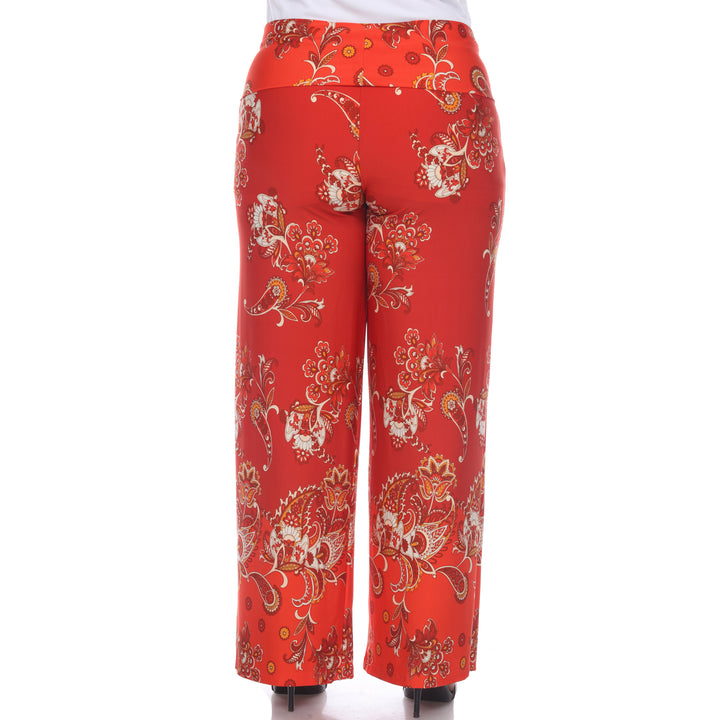 Women's Plus Size Floral Paisley Printed Palazzo Pants