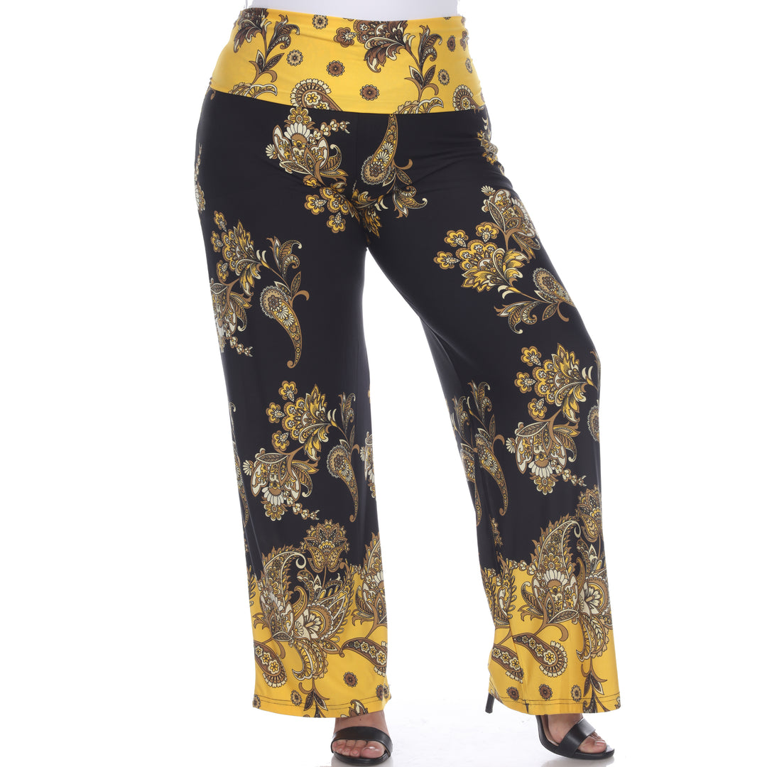 Women's Plus Size Floral Paisley Printed Palazzo Pants