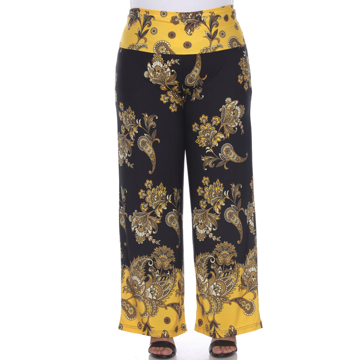 Women's Plus Size Floral Paisley Printed Palazzo Pants