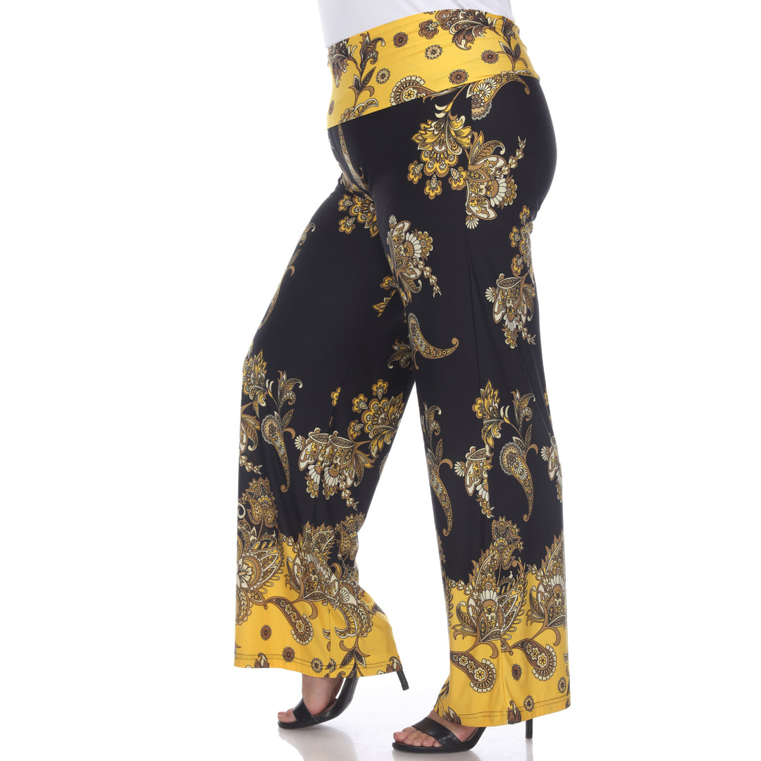 Women's Plus Size Floral Paisley Printed Palazzo Pants