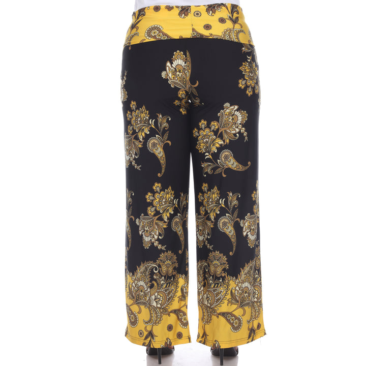 Women's Plus Size Floral Paisley Printed Palazzo Pants