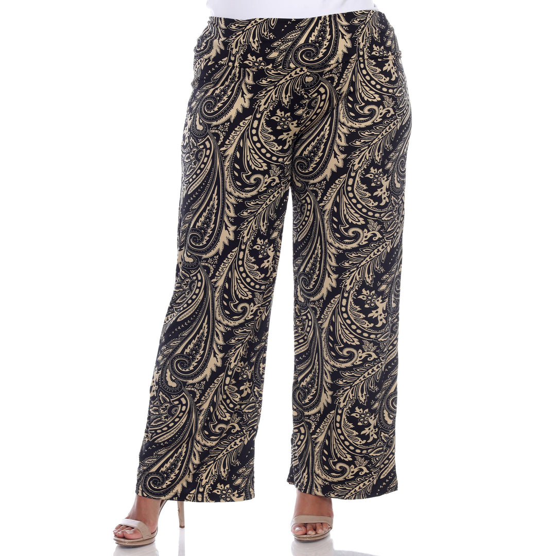 Women's Plus Size Paisley Printed Palazzo Pants