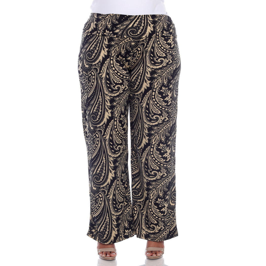 Women's Plus Size Paisley Printed Palazzo Pants