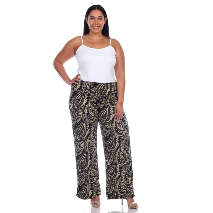 Women's Plus Size Paisley Printed Palazzo Pants