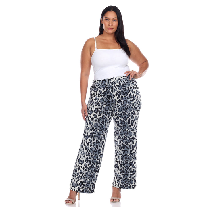 Women's Plus Size Cheetah Print Palazzo Pants