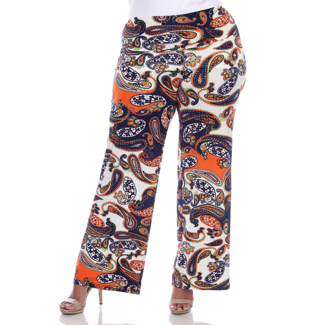 Women's Plus Size Paisley Printed Palazzo Pants