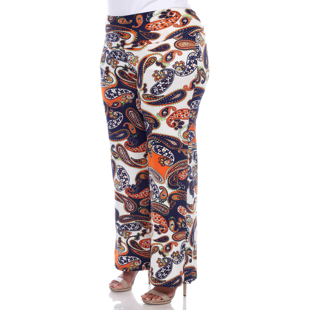 Women's Plus Size Paisley Printed Palazzo Pants
