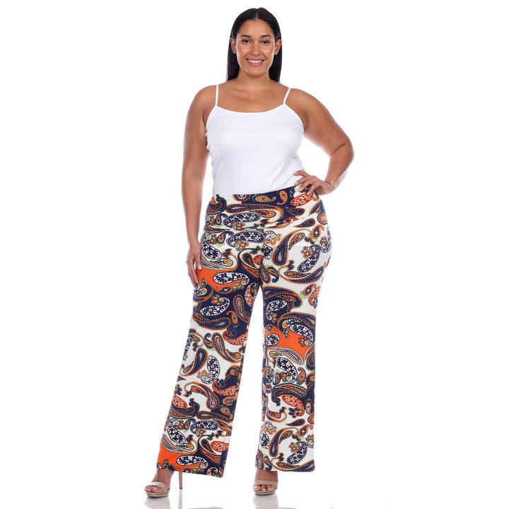 Women's Plus Size Paisley Printed Palazzo Pants