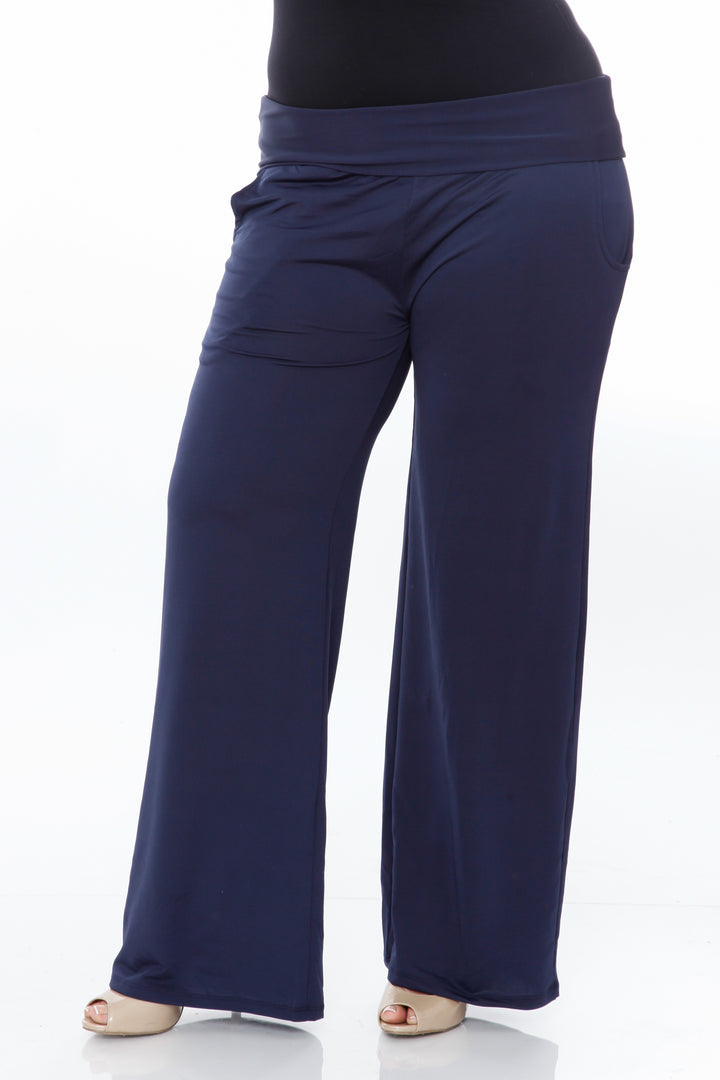 Women's Plus Size Solid Palazzo Pants