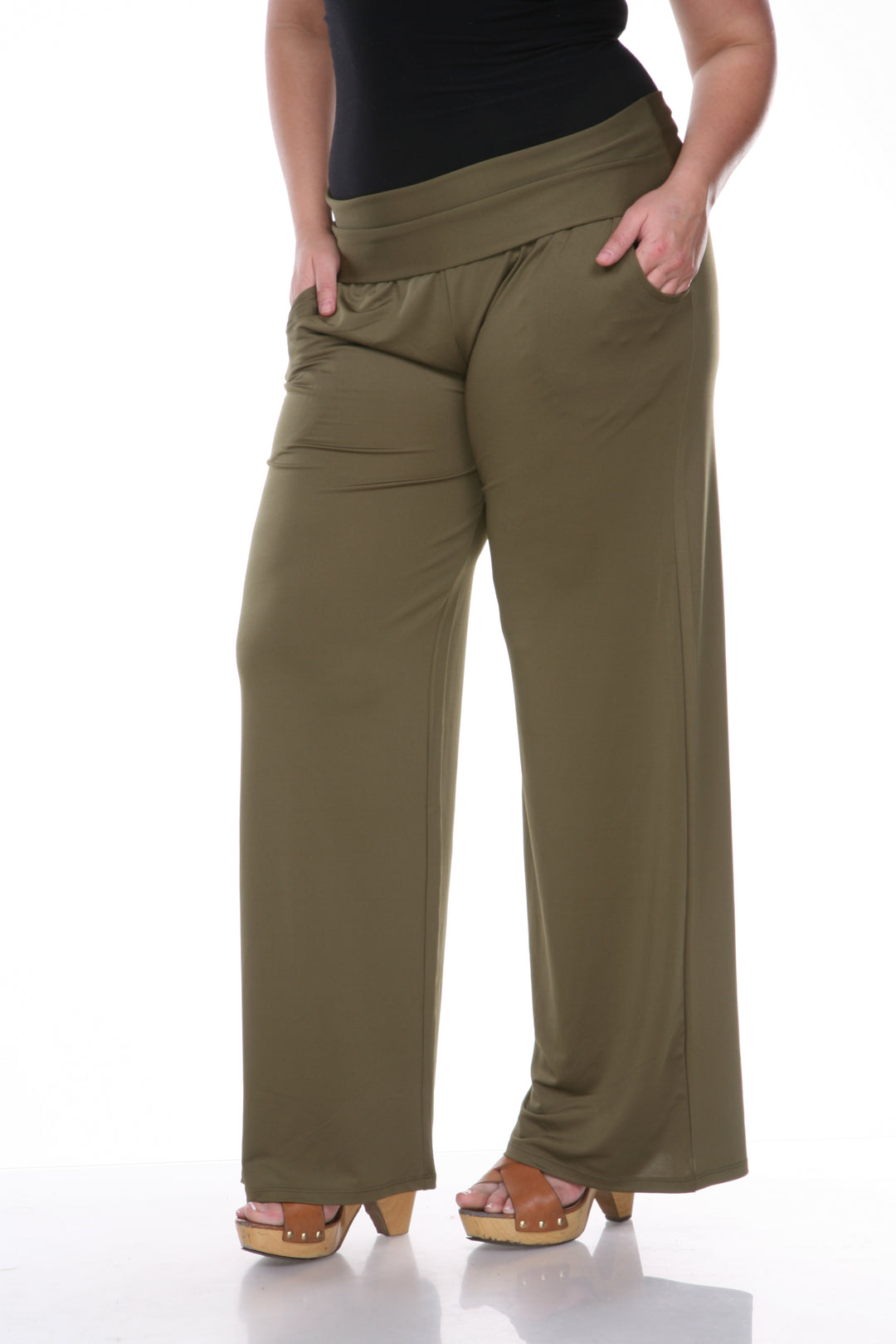 Women's Plus Size Solid Palazzo Pants