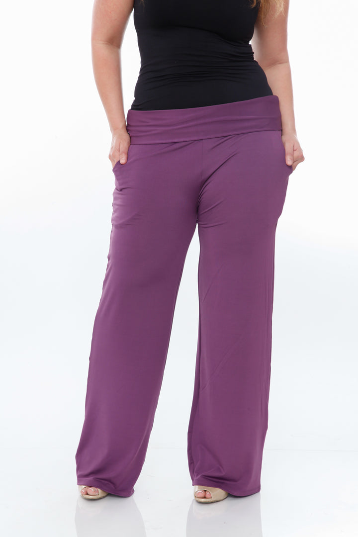 Women's Plus Size Solid Palazzo Pants