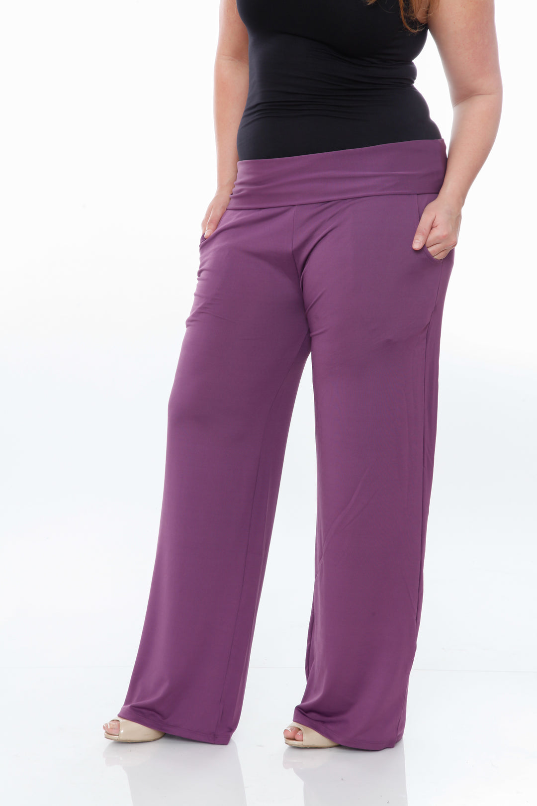 Women's Plus Size Solid Palazzo Pants