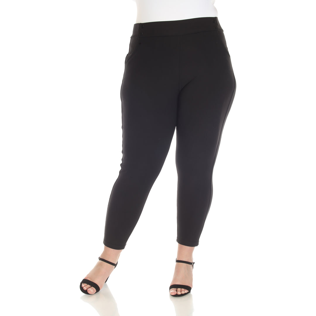 Women's Plus Size Super Soft Elastic Waistband Scuba Pants