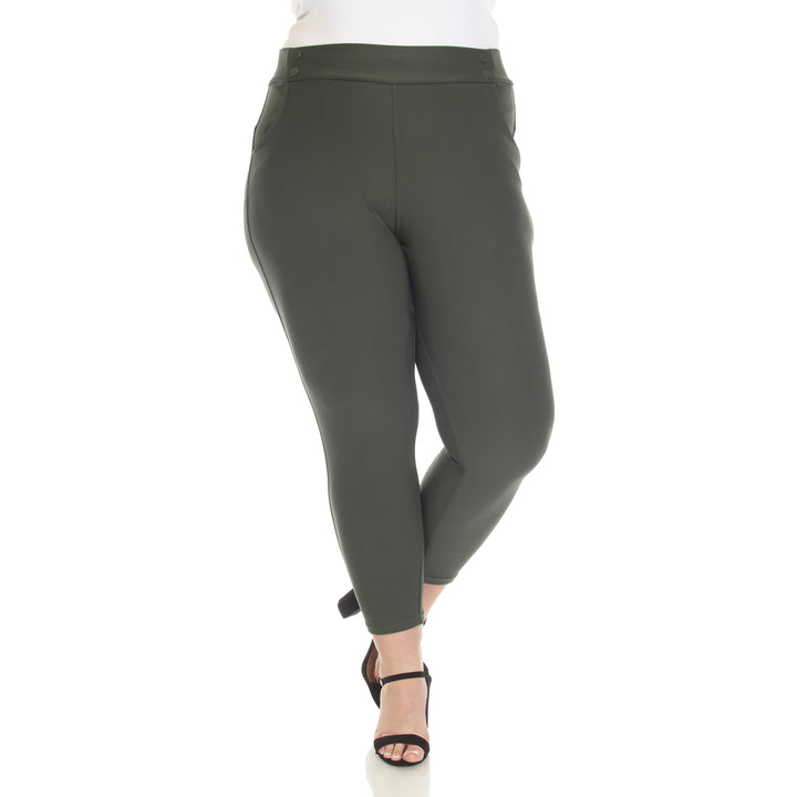 Women's Plus Size Super Soft Elastic Waistband Scuba Pants