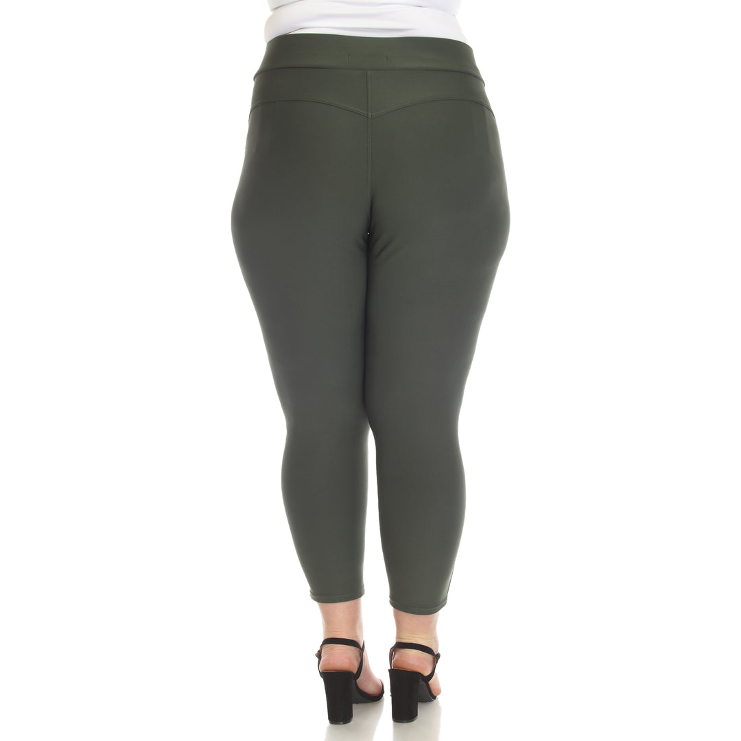 Women's Plus Size Super Soft Elastic Waistband Scuba Pants