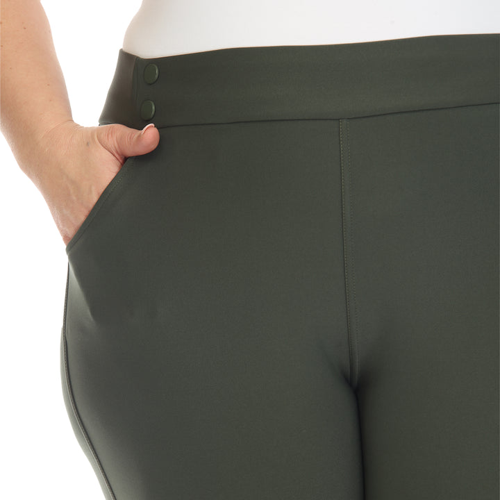 Women's Plus Size Super Soft Elastic Waistband Scuba Pants