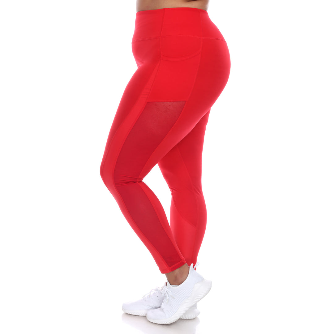 Plus Size High-Waist Mesh Fitness Leggings