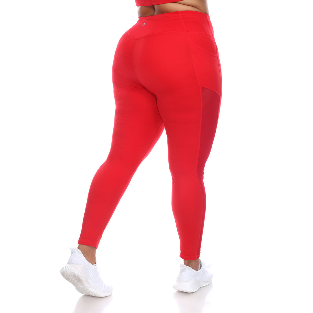 Plus Size High-Waist Mesh Fitness Leggings