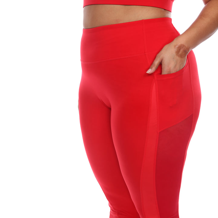 Plus Size High-Waist Mesh Fitness Leggings