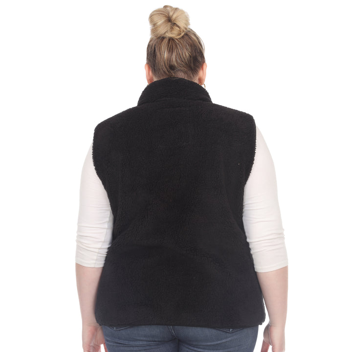 Women's Plus Size Zip Up Sherpa Vest