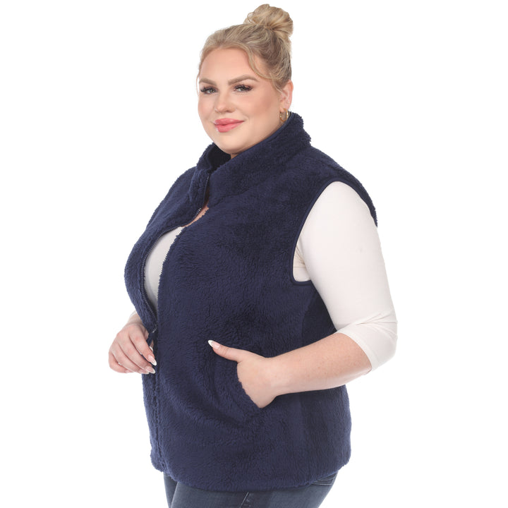 Women's Plus Size Zip Up Sherpa Vest