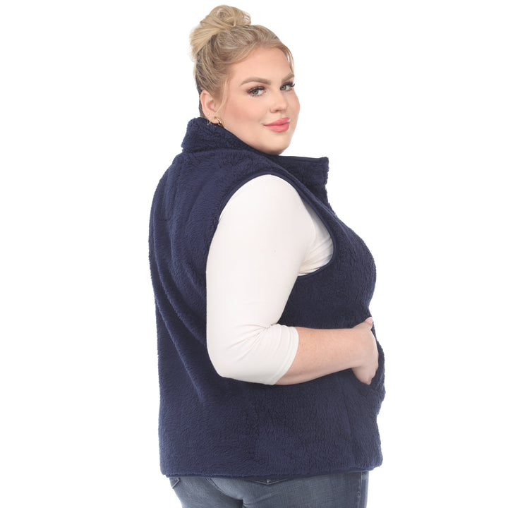 Women's Plus Size Zip Up Sherpa Vest
