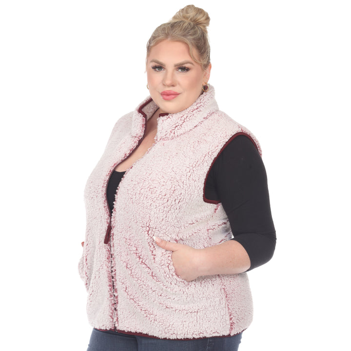Women's Plus Size Zip Up Sherpa Vest