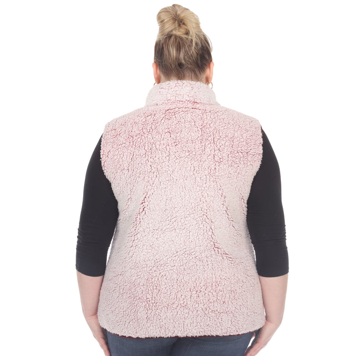 Women's Plus Size Zip Up Sherpa Vest