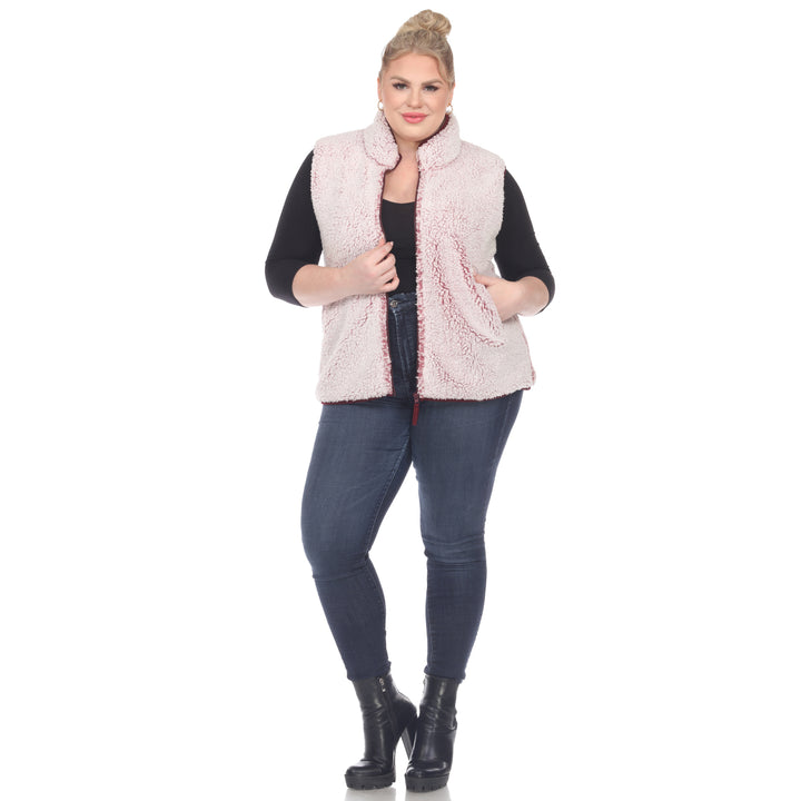 Women's Plus Size Zip Up Sherpa Vest