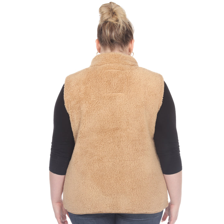 Women's Plus Size Zip Up Sherpa Vest