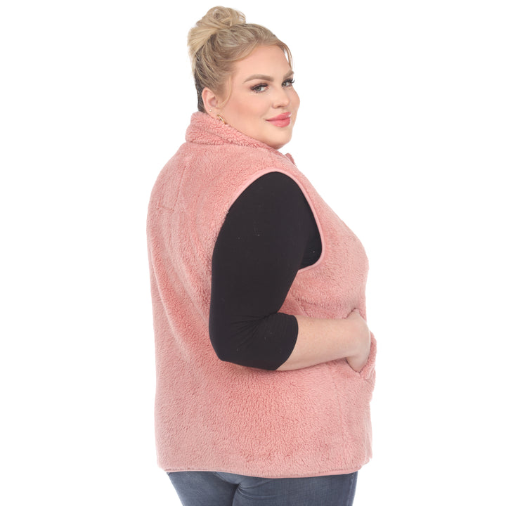 Women's Plus Size Zip Up Sherpa Vest