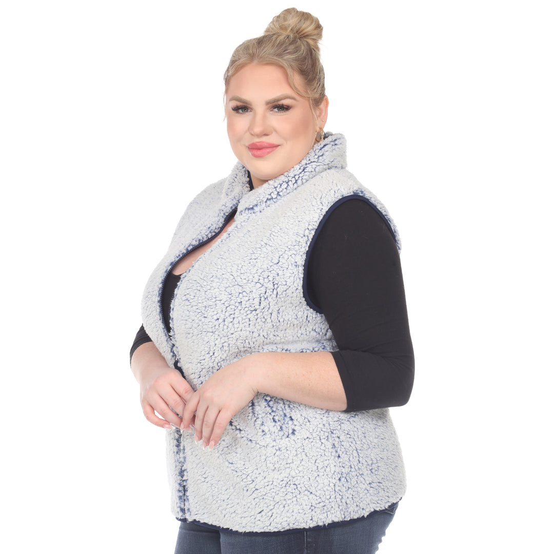 Women's Plus Size Zip Up Sherpa Vest