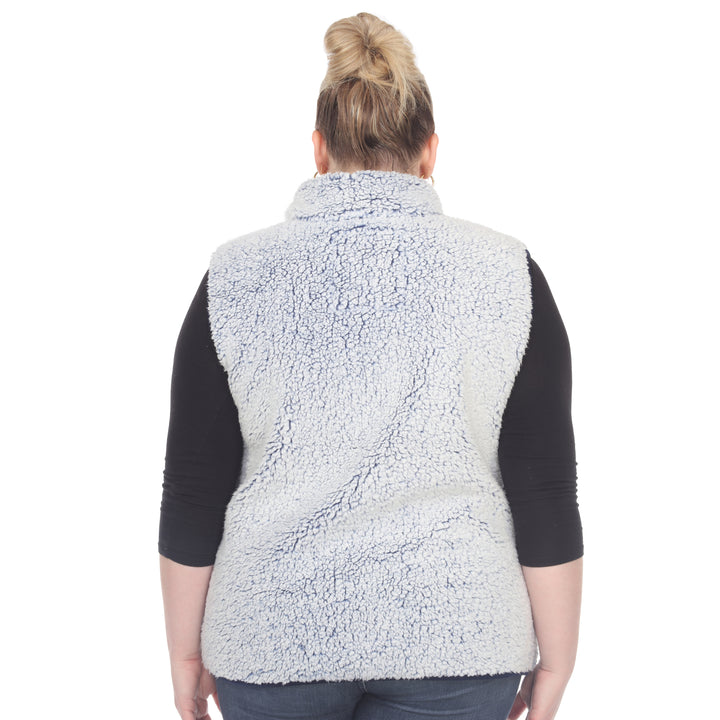 Women's Plus Size Zip Up Sherpa Vest