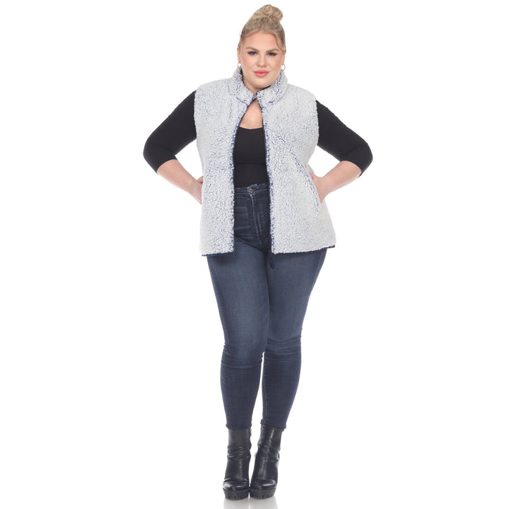 Women's Plus Size Zip Up Sherpa Vest