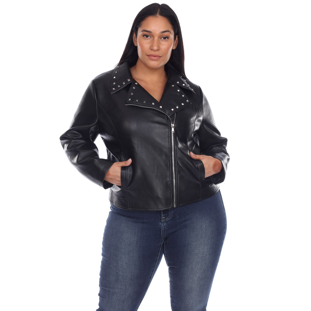 Women's Plus Size PU Faux Leather Jacket