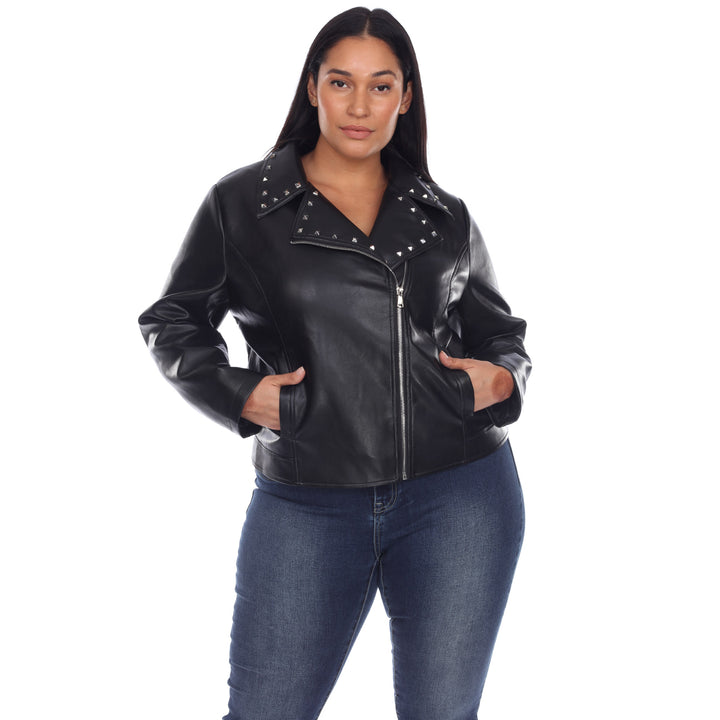 Women's Plus Size PU Faux Leather Jacket