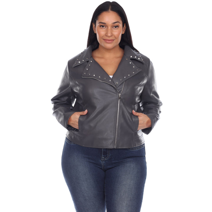 Women's Plus Size PU Faux Leather Jacket