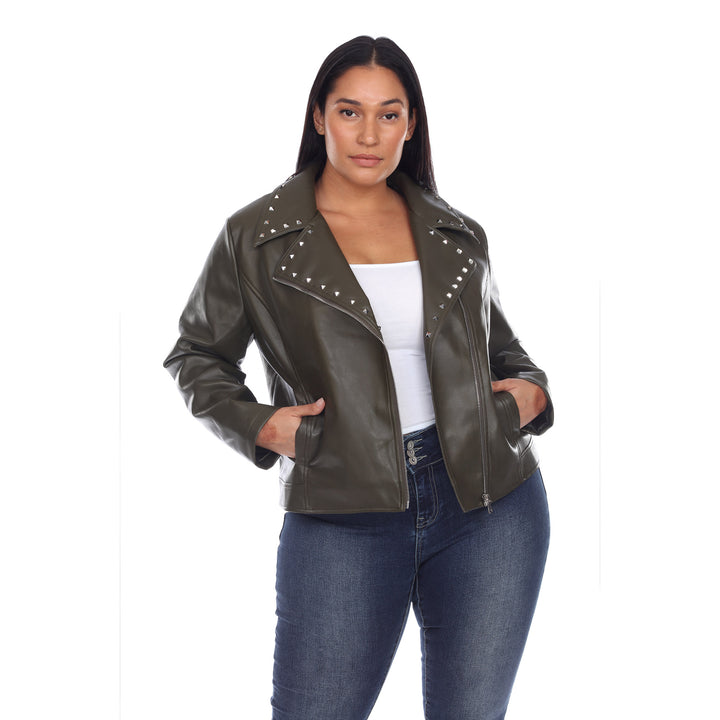 Women's Plus Size PU Faux Leather Jacket