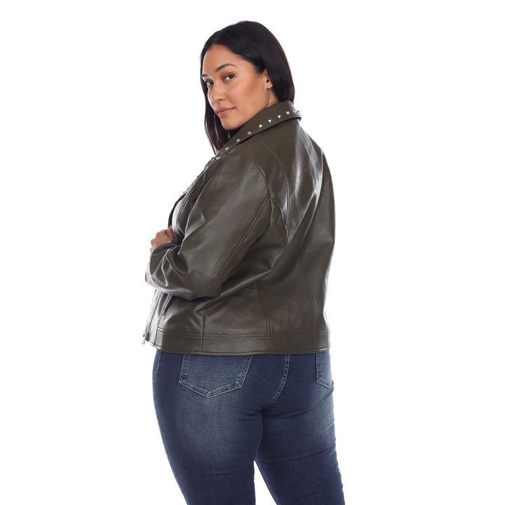 Women's Plus Size PU Faux Leather Jacket