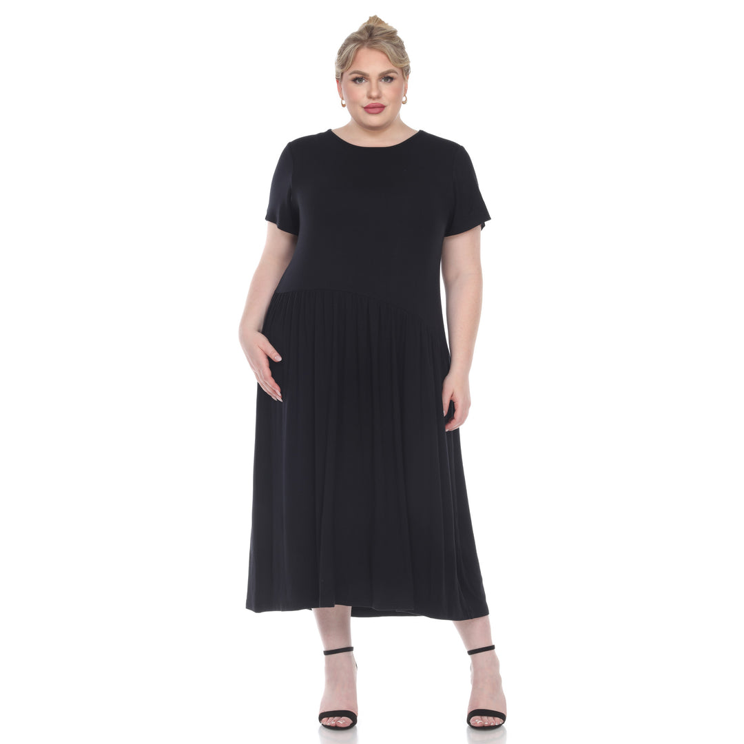Women's Plus Size Short Sleeve Maxi Dress
