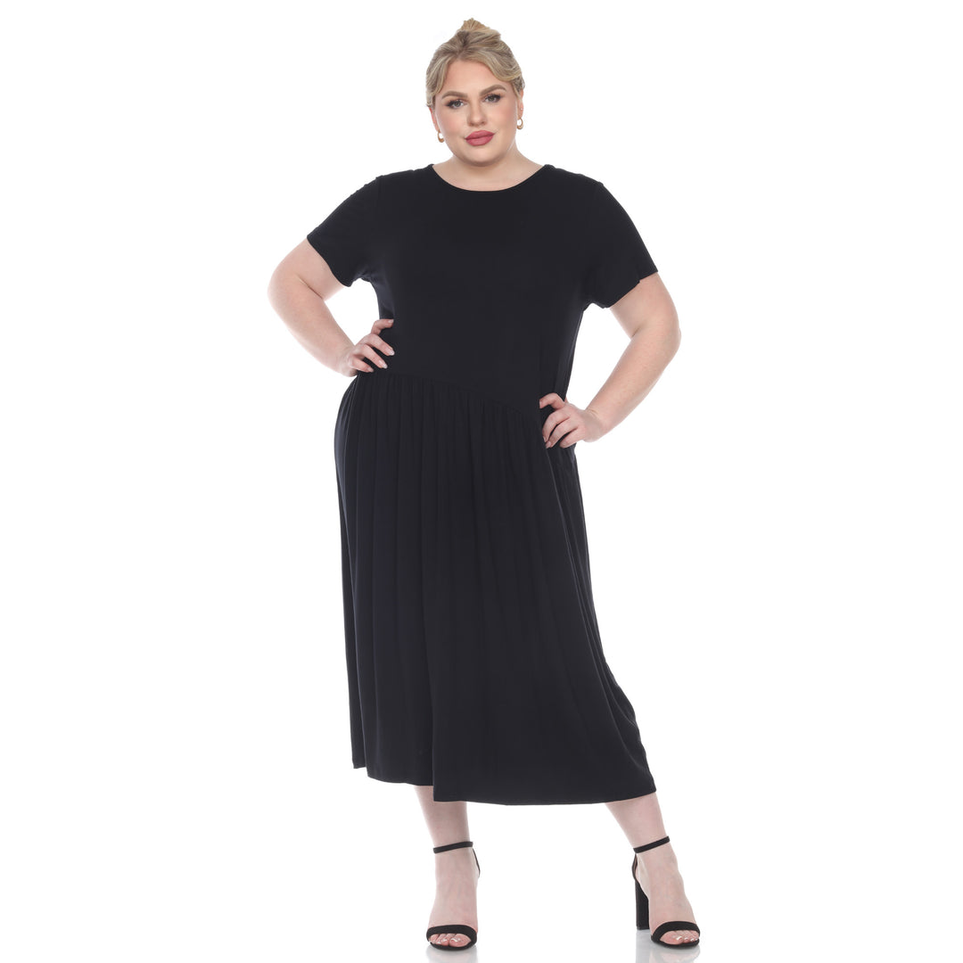 Women's Plus Size Short Sleeve Maxi Dress