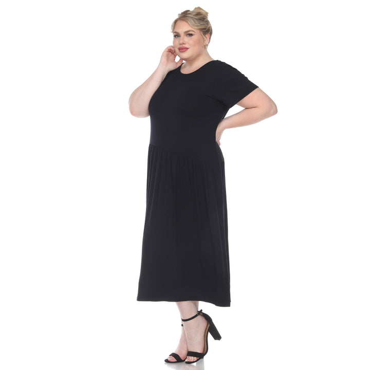 Women's Plus Size Short Sleeve Maxi Dress