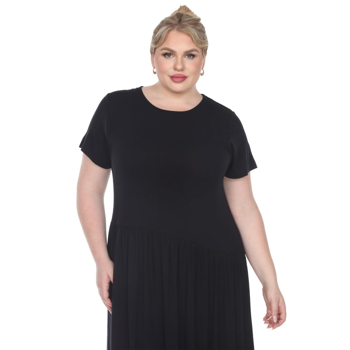 Women's Plus Size Short Sleeve Maxi Dress
