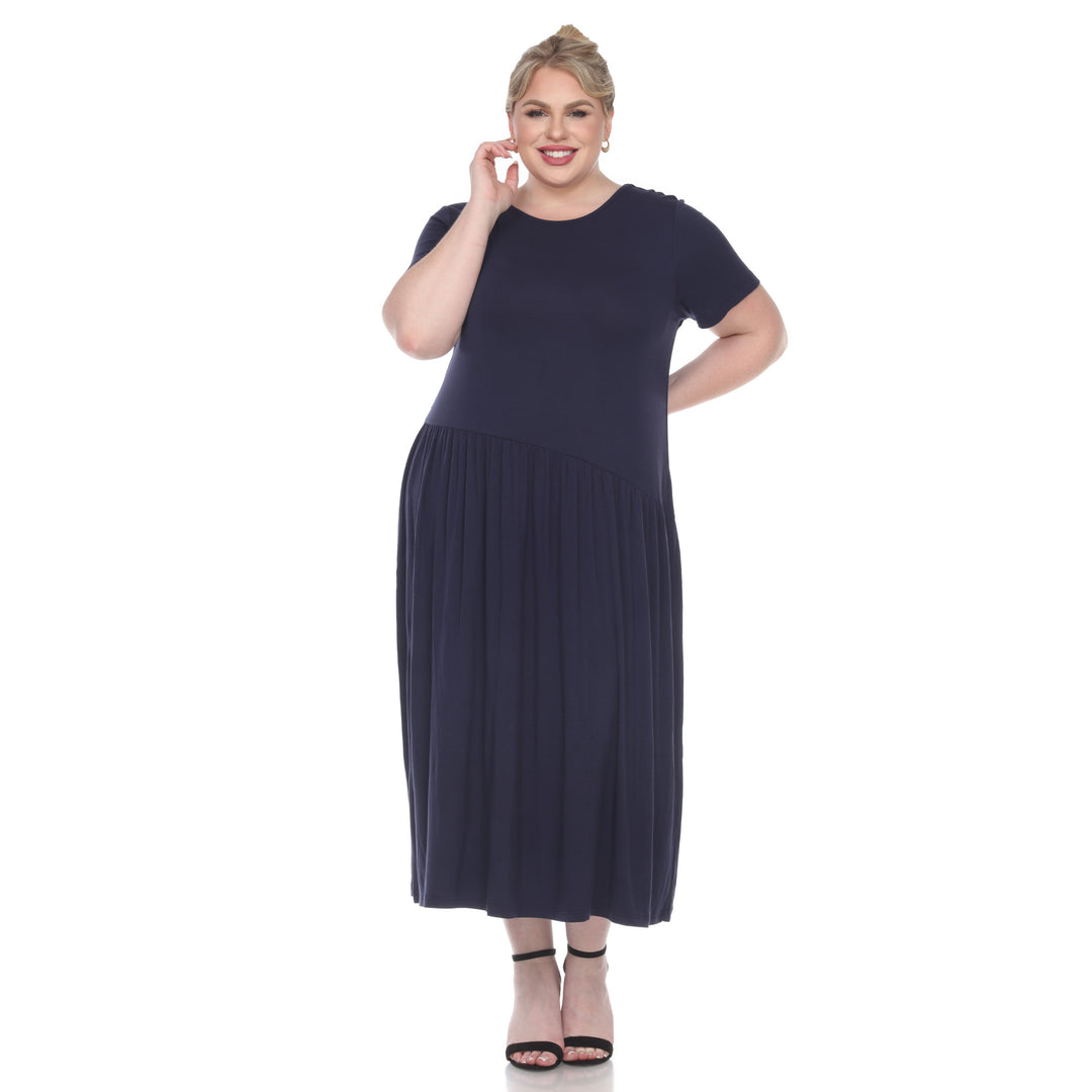 Women's Plus Size Short Sleeve Maxi Dress