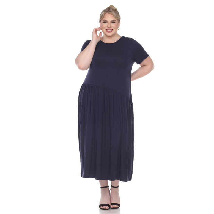 Women's Plus Size Short Sleeve Maxi Dress