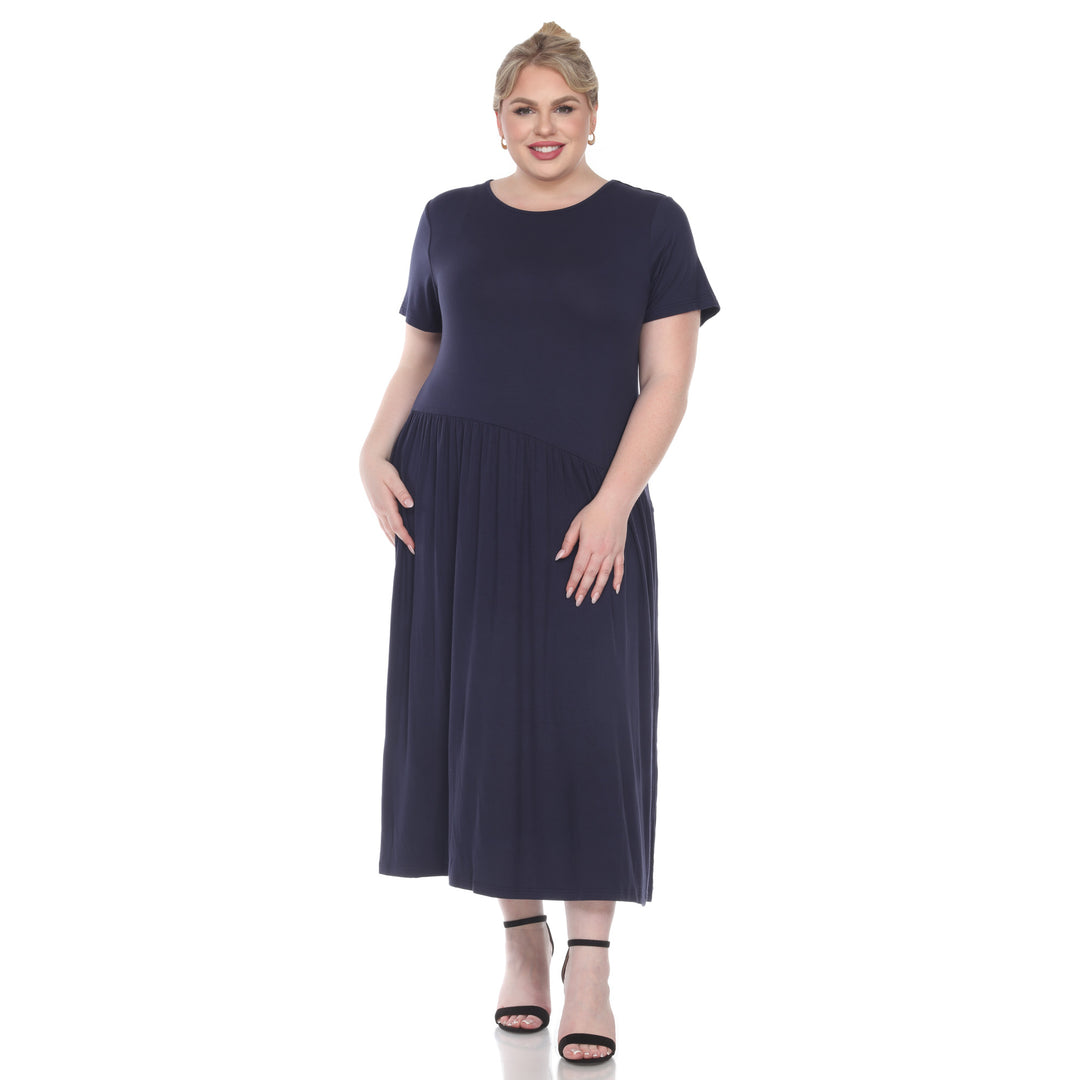 Women's Plus Size Short Sleeve Maxi Dress