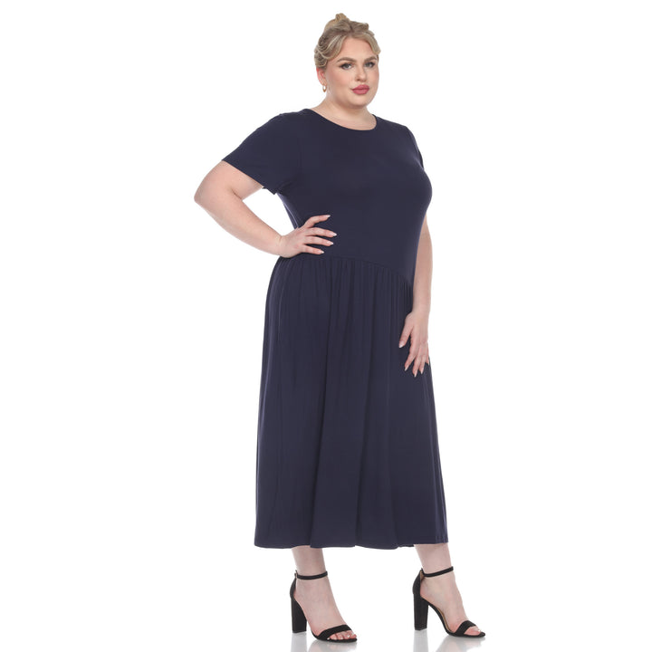 Women's Plus Size Short Sleeve Maxi Dress