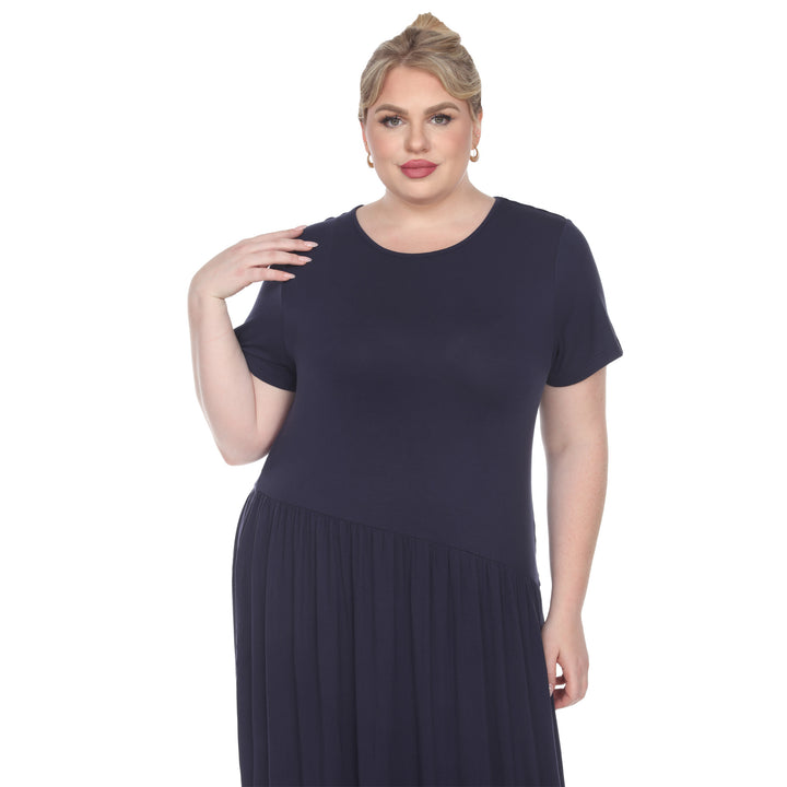 Women's Plus Size Short Sleeve Maxi Dress