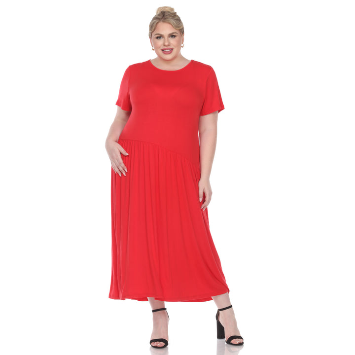 Women's Plus Size Short Sleeve Maxi Dress